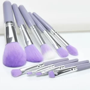 KySienn 9Pcs Purple Mini Portable Make Up Brushes