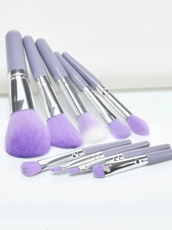 KySienn 9Pcs Purple Mini Portable Make Up Brushes