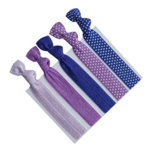 KySienn Purple Dots Ribbon Hair Ties Pack 5